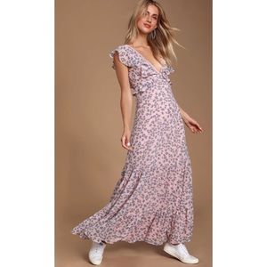 Darling Daydream Floral Print Ruffled Maxi Dress